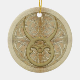 Stier-Stern-Zeichen-personalisierte Verzierung Keramikornament