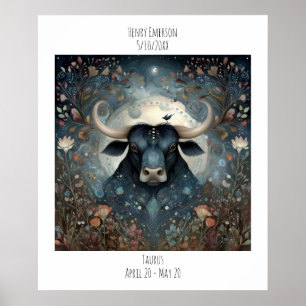 Stier-Sternzeichen Astrologie Name & Geburtstag Poster