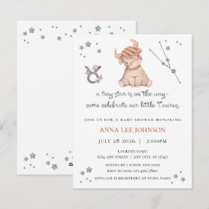 Stier-Sternzeichen-Baby-Shower-Einladung Feiertagskarte