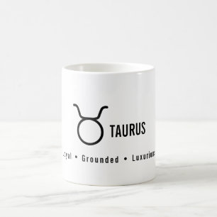 Stier-Sternzeichen-Eigenschaften Minimale Astrolog Kaffeetasse
