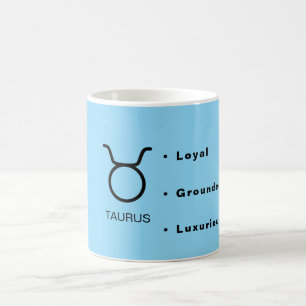Stier-Sternzeichen-Eigenschaften Minimale Astrolog Kaffeetasse
