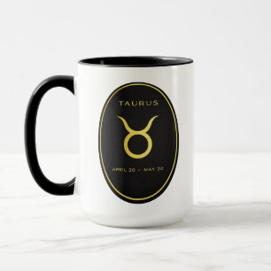 Stier Sternzeichen Gold Oval Emblem Tasse Luxus
