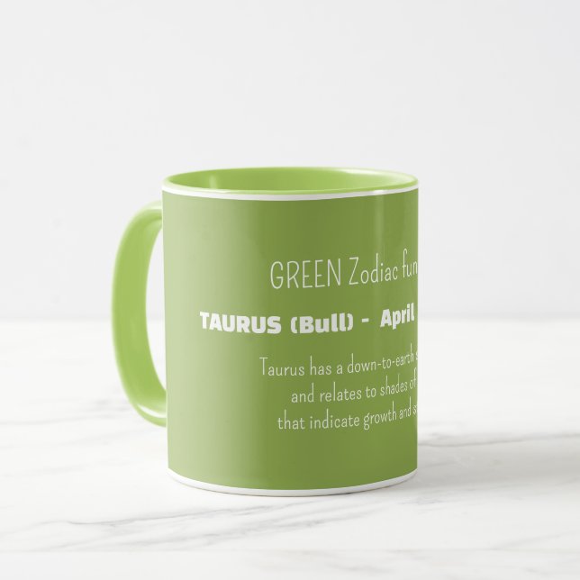 Stier-Sternzeichen Persönlichkeitsmerkmale Tasse (Vorderseite Links)