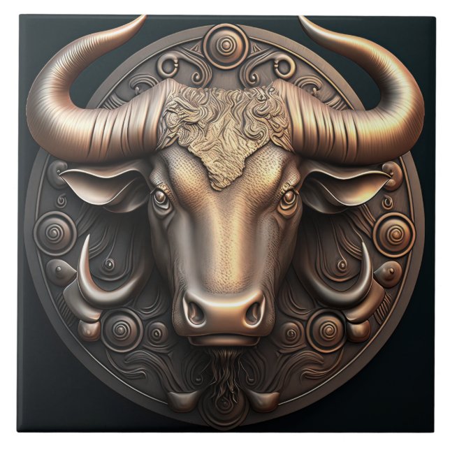 Stier-Sternzeichen Stier Horoskop Keramikfliese (Vorderseite)