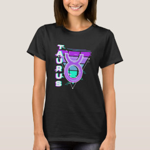 Stier-Sternzeichen Vaporwave-Ästhetik 80er 90er Ic T-Shirt