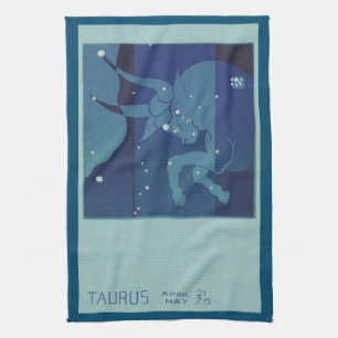 Stier Stier Sternbild Vintage Zodiac Astrologie Geschirrtuch