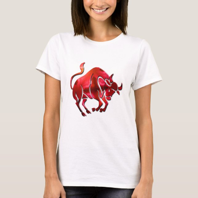 Stier-Symbol-Damen-T - Shirt (Vorderseite)