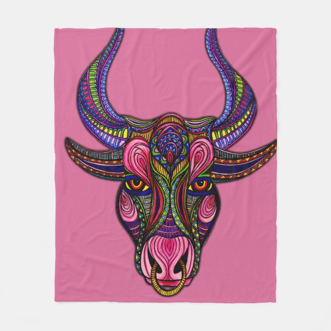Stier-Symbol Fleecedecke (Vorderseite)