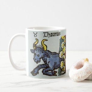 Stier Taurus, Vintage Zeichen des Zodiak Tasse