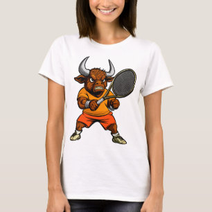 Stier Tennisspieler Bulle T-Shirt