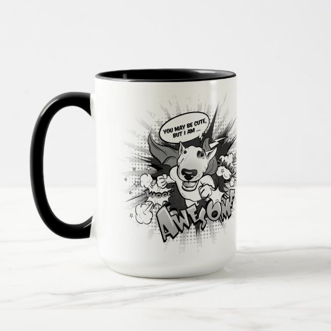 Stier-Terrier-Cartoon-Kaffee-Tasse "fantastisch " Tasse (Links)