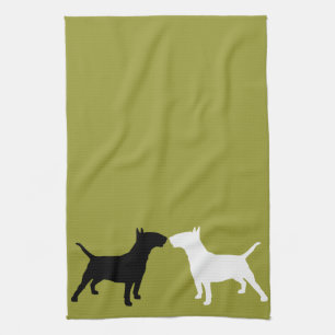 Stier-Terrier-Doppelt-Silhouette-Küchen-Tücher Küchentuch