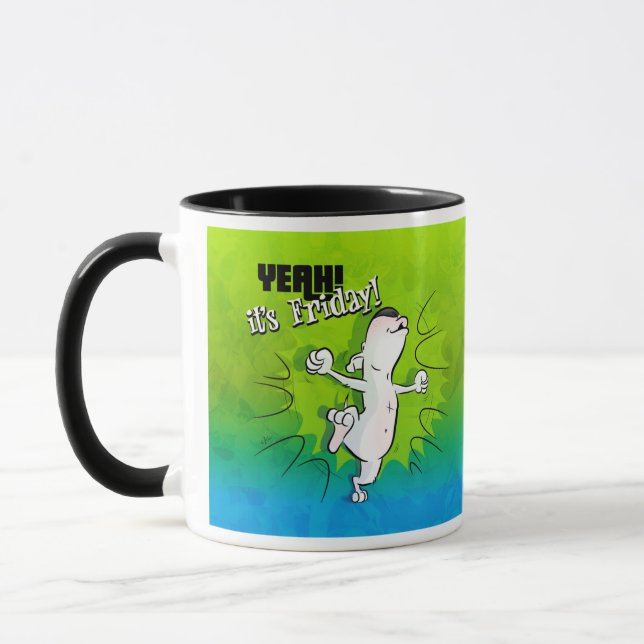 Stier-Terrier-"es ist Freitag" Tasse (Links)