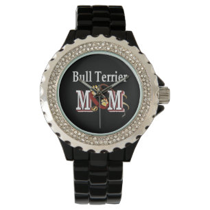 Stier-Terrier-Hund-MAMA Armbanduhr