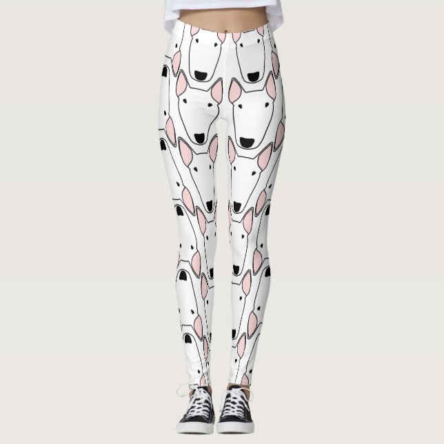 Stier-Terrier-Wiederholungs-Muster-Leggings Leggings (Vorderseite)