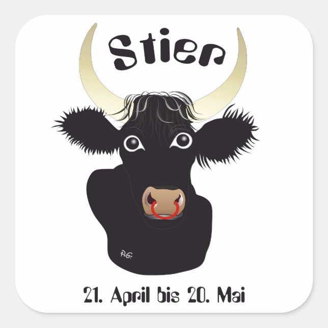 Stier - Tierkreiszeichen Aufkleber (Vorderseite)