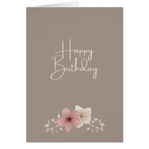 Stier und rosa Blumenkarte zum Geburtstag Elegan