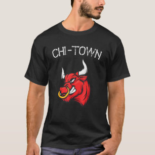 Stier von Chi Town Chicago Fans Basketball 23 Für T-Shirt