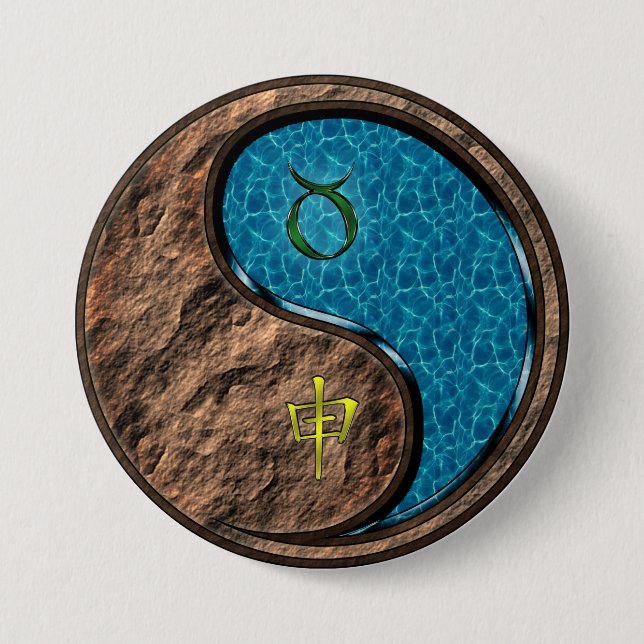 Stier & Wasser-Affe Button (Vorderseite)
