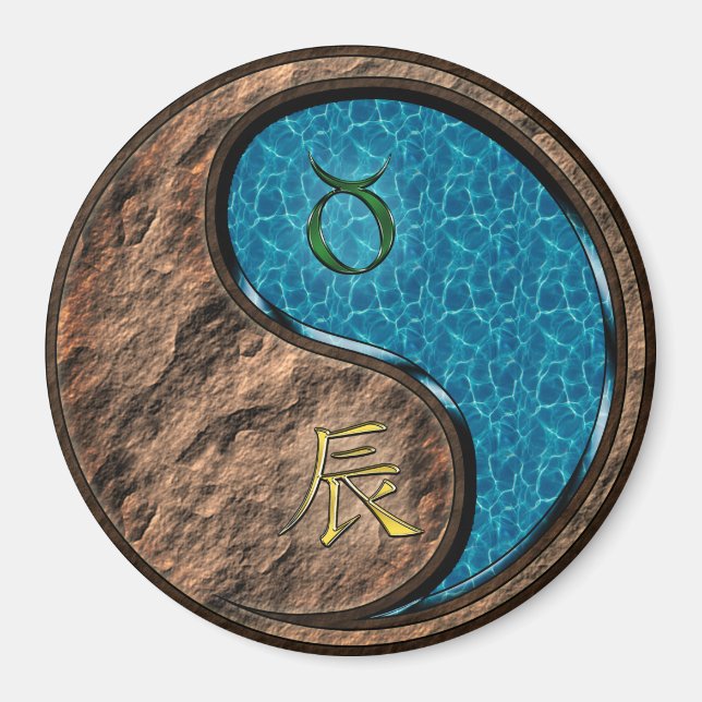 Stier & Wasser-Drache Magnet (Vorne)