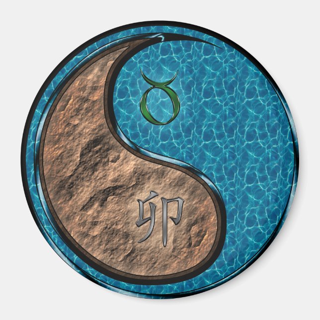 Stier & Wasser Kaninchen Magnet (Vorne)