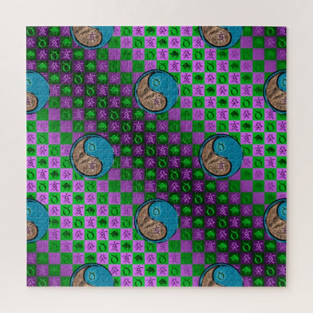 Stier & Wasser-Schwein Puzzle (Vertikal)