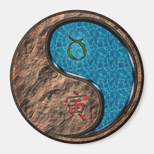 Stier & Wasser-Tiger Magnet (Vorne)