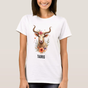 Stier-Zodiac-Boho-Watercolor-T-Shirt T-Shirt