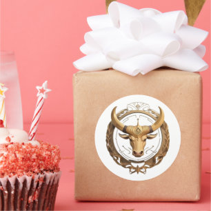 Stier-Zodiac-Bulle Runder Aufkleber