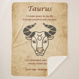 Stier-Zodiac-Design mit erdigen Affirmationen Sherpadecke