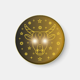Stier-Zodiac-Emblem Minimales Himmelssymbol Magnet