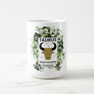Stier-Zodiac-Meister des Schicksals Florale Kunst Kaffeetasse