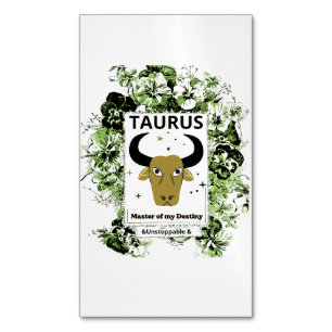 Stier-Zodiac-Meister des Schicksals Florale Kunst Magnetische Visitenkarte