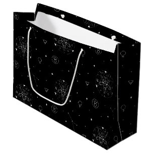 Stier-Zodiac-Muster in Schwarz und Weiß Große Geschenktüte