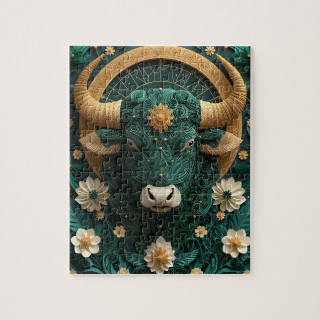 Stier-Zodiac-Papier-Quilling Puzzle (Vertikal)