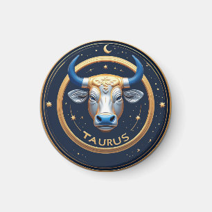 Stier-Zodiac-Stieremblem mit goldenem Ring Magnet