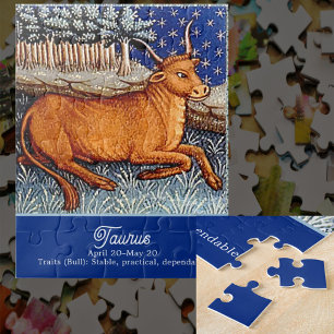 Stier-Zwillingszeichen-Geburtstagsfeier Puzzle