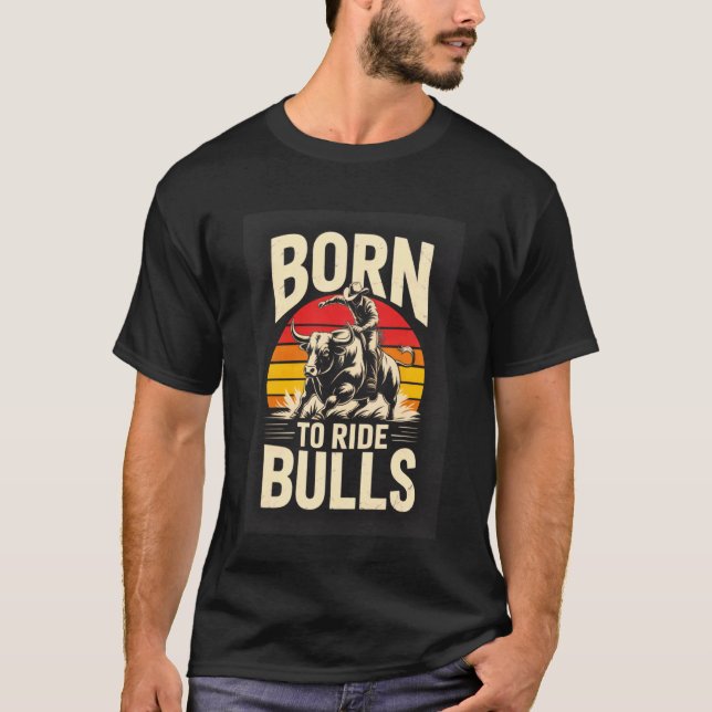 Stiere Rodeo Stierreiten Cowboy T-Shirt (Vorderseite)