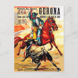 Stierkampf in Gerona, Spanien, Corrida, Vintage-Re Postkarte