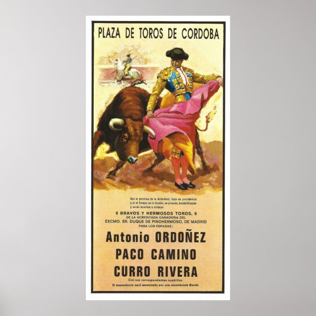 Stierkampf, Plaza del Toros, Cordoba, Spanien Poster (Vorne)