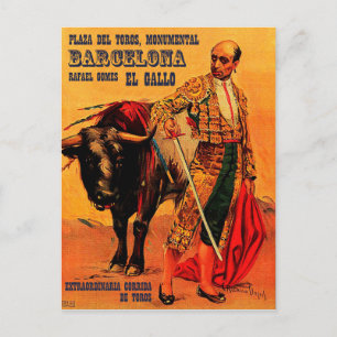 Stierkampfarena, Stierkämpfer, Barcelona, Vintage Postkarte