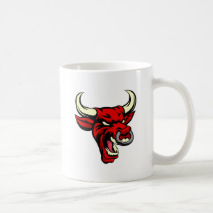 Stierrotes gemeines Tiermaskottchen Kaffeetasse