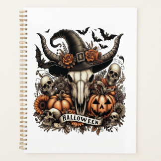 Stierschädel Halloween Kuh Planer