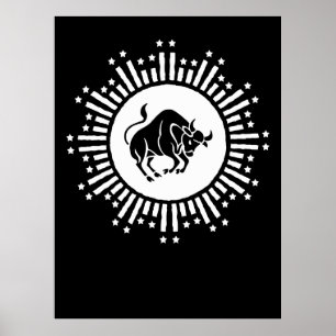 Stiersymbol mit himmlischem Sternenexplosion Poster