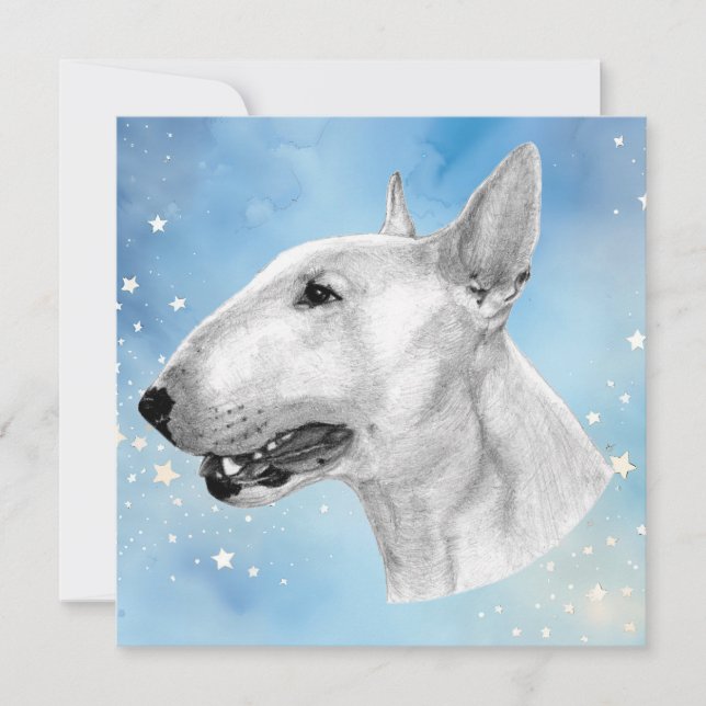 Stift Bull Terrier zeichnend (Vorderseite)