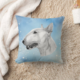 Stift Bull Terrier zeichnend Kissen