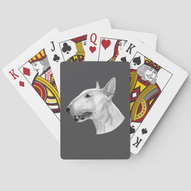 Stift Bull Terrier zeichnend Spielkarten (Rückseite)