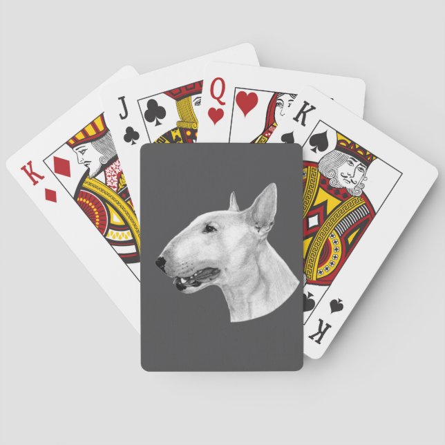 Stift Bull Terrier zeichnend Spielkarten (Rückseite)