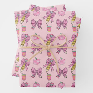 Stift Coquette Bow Muster Geschenkpapier Set