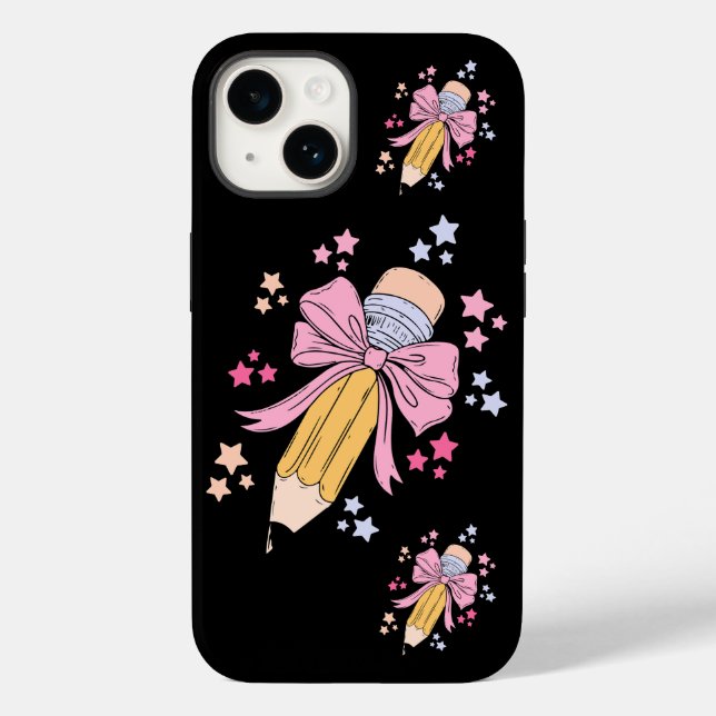 Stift Coquette Bow rosa Zurück zu Schullehrern Case-Mate iPhone Hülle (Rückseite)